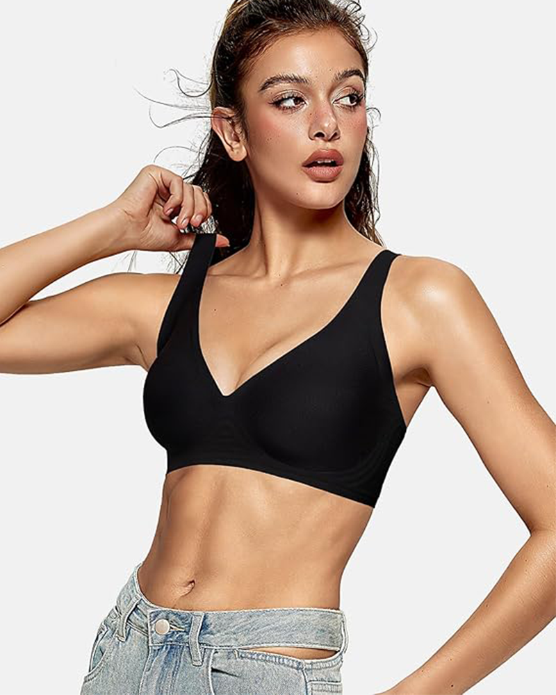 Deep V Wireless Push-Up Bra