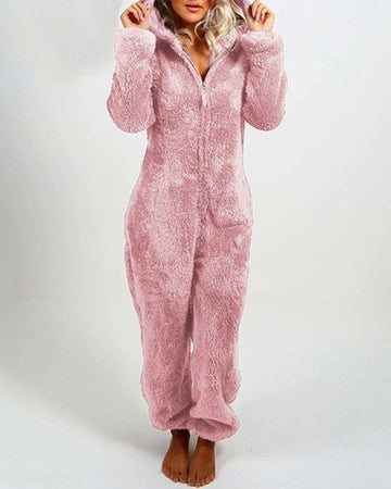 Ultra-Soft Plush Fleece Hooded Onesie Pajamas