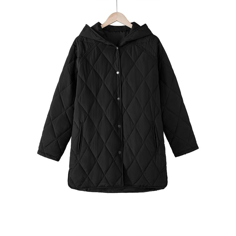 Women’s Quilted Puffer Jacket – Lightweight Hooded Oversized Coat for Fall & Winter