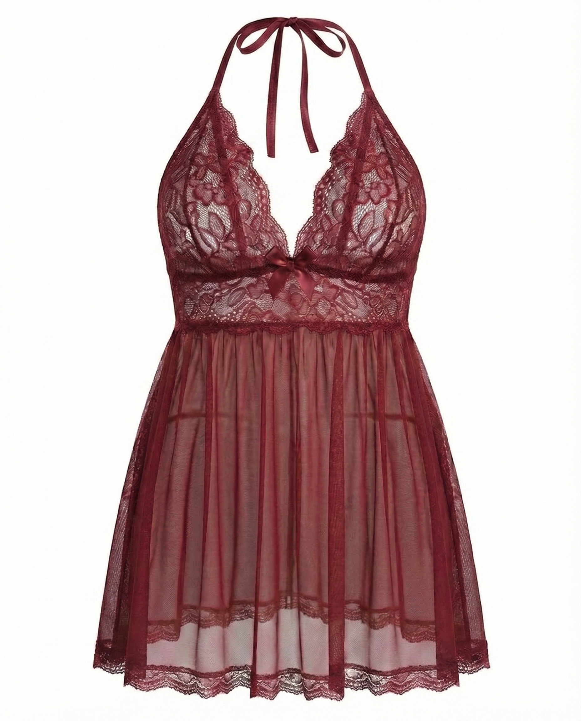 Women’s Plus Size Lace Babydoll – Mesh Chemise Sleepwear