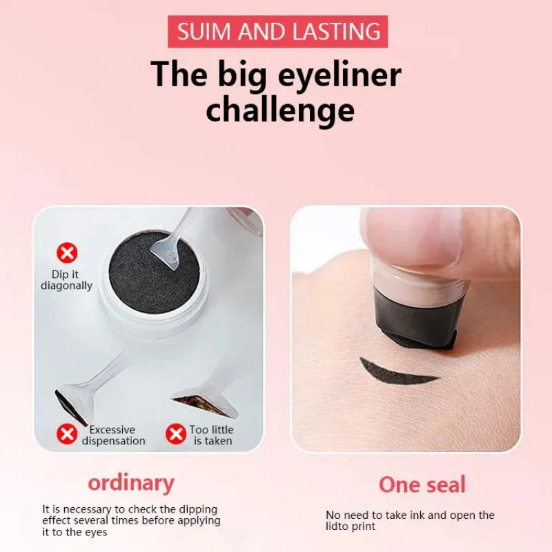 Rotating Dual-Head Eyeliner Pen – Wing Stamp, Quick-Dry, Long-Lasting & Smudge-Proof for Perfect Cat Eyes
