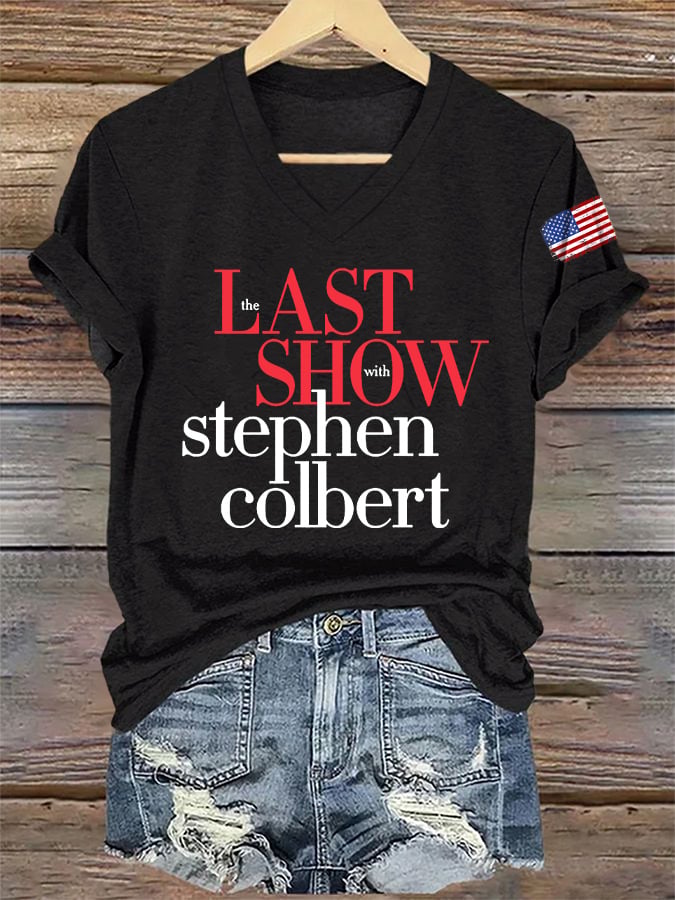 🔥Buy 3 Get 15% Off🔥V-Neck Retro Last Show Print T-Shirt
