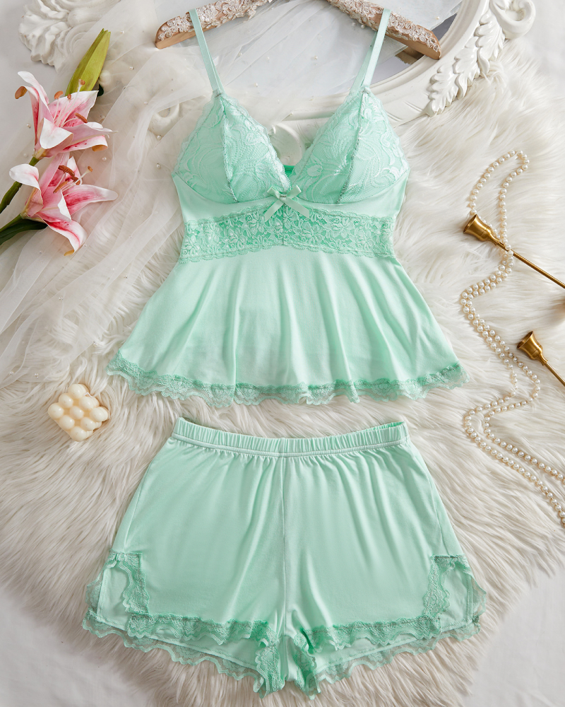Modal Camisole & Panty Sleepwear Set – Sweet Lingerie for Daily & Holiday Wear