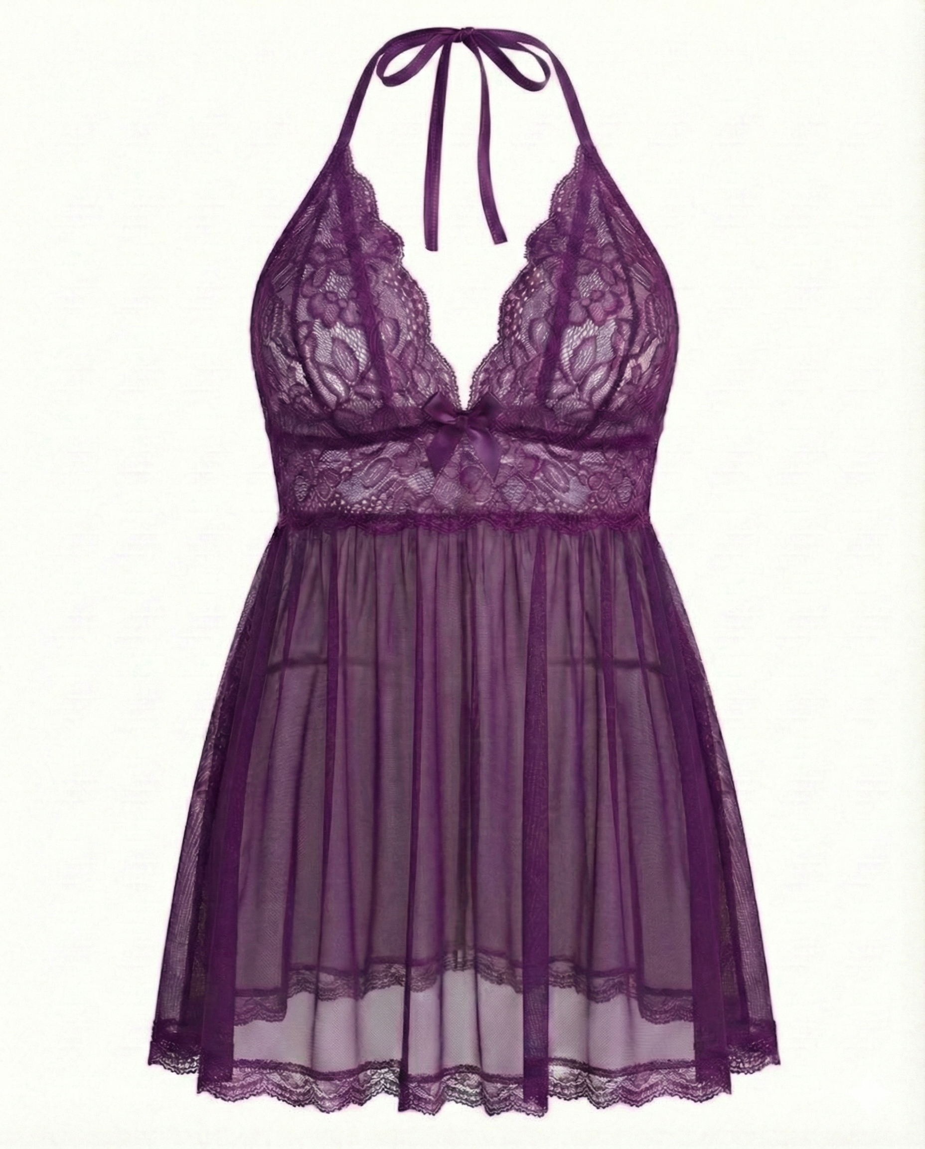 Women’s Plus Size Lace Babydoll – Mesh Chemise Sleepwear