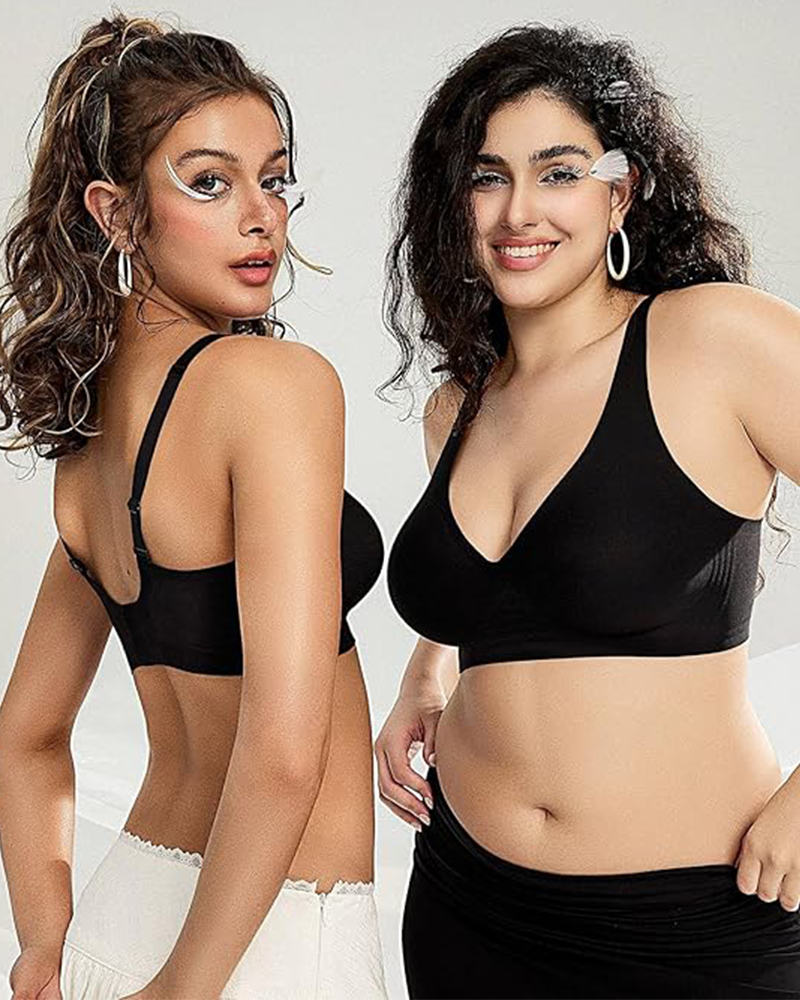 Deep V Wireless Push-Up Bra