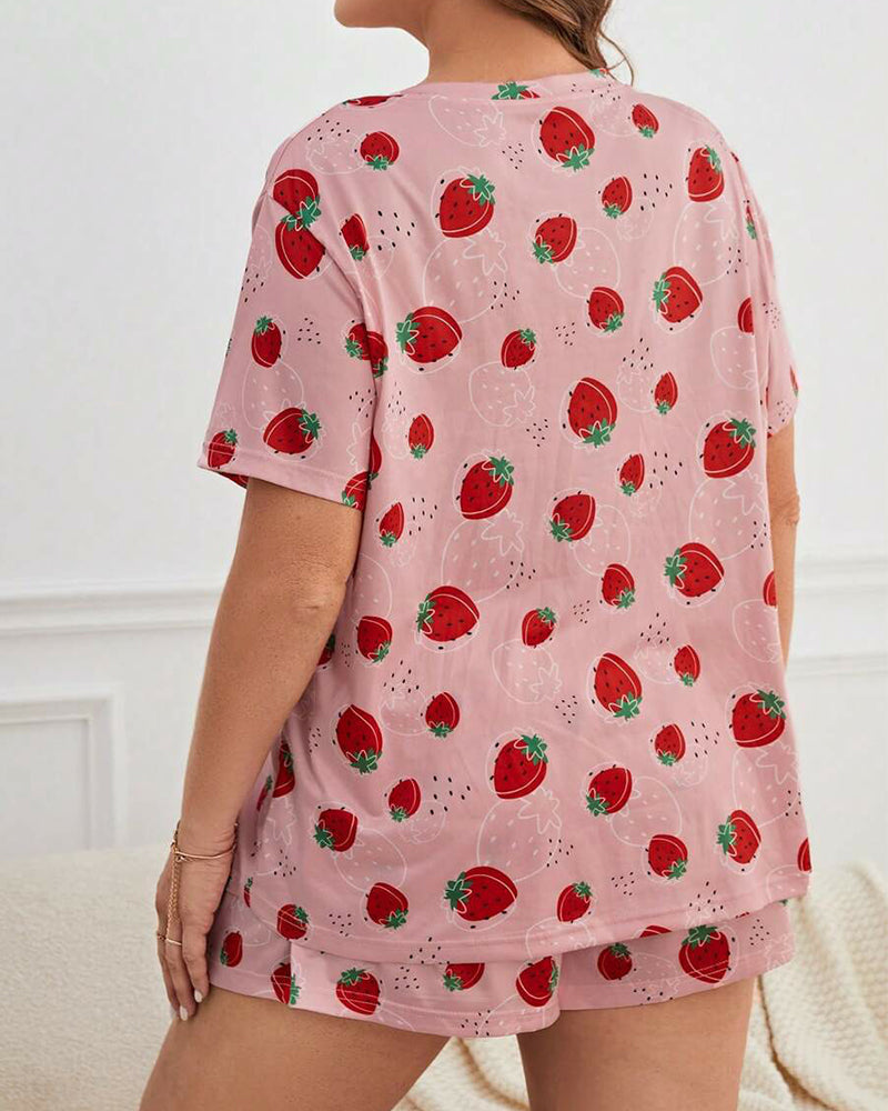 Plus Size Cute Pajamas – Tee & Shorts