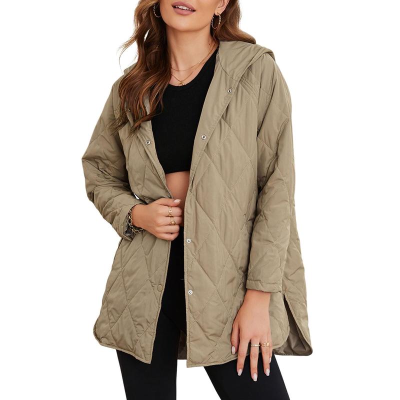 Women’s Quilted Puffer Jacket – Lightweight Hooded Oversized Coat for Fall & Winter