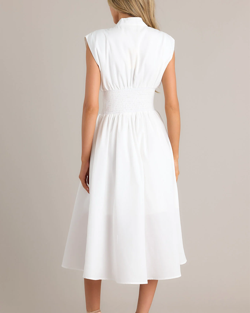 Zip-Front Midi Dress