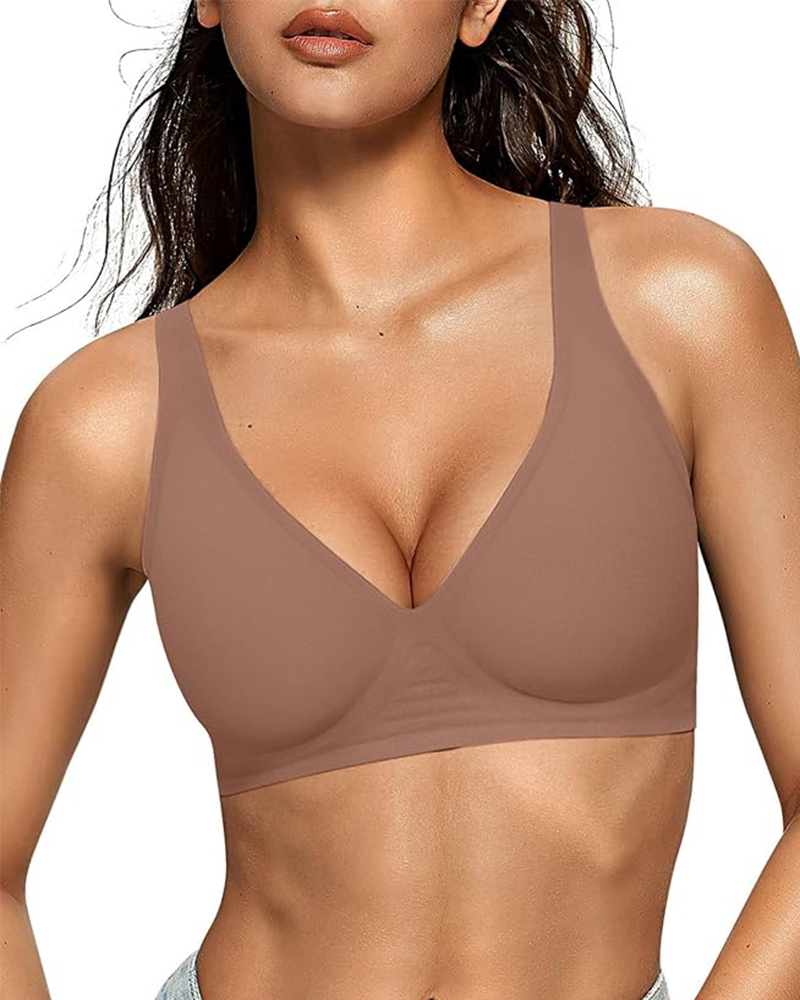 Deep V Wireless Push-Up Bra