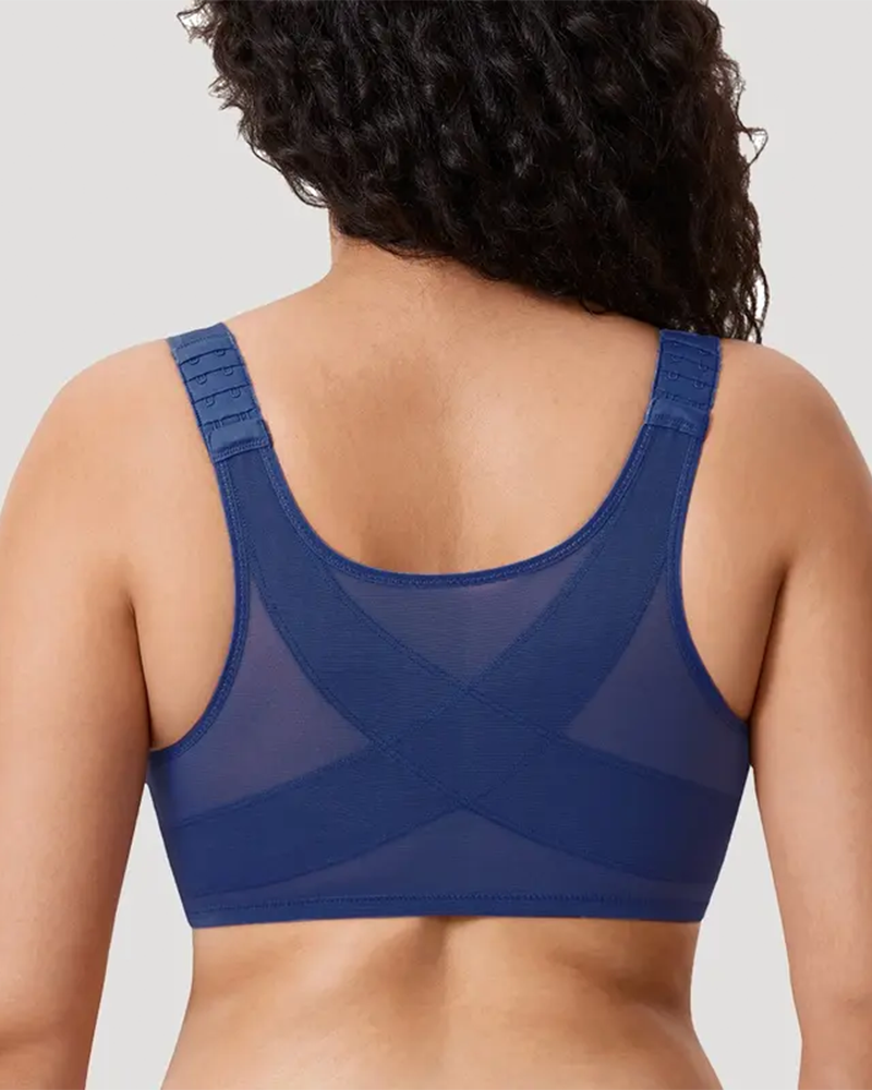 Women's Front Closure Posture Support Underwire Seamless Bra