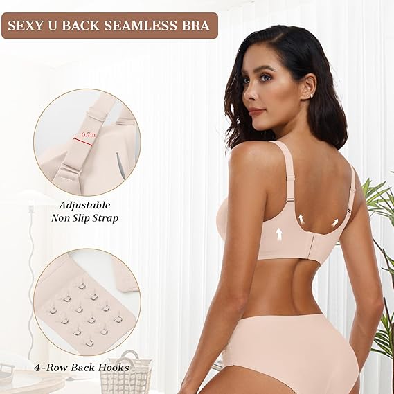 Scalloped Wireless Push Up Bra