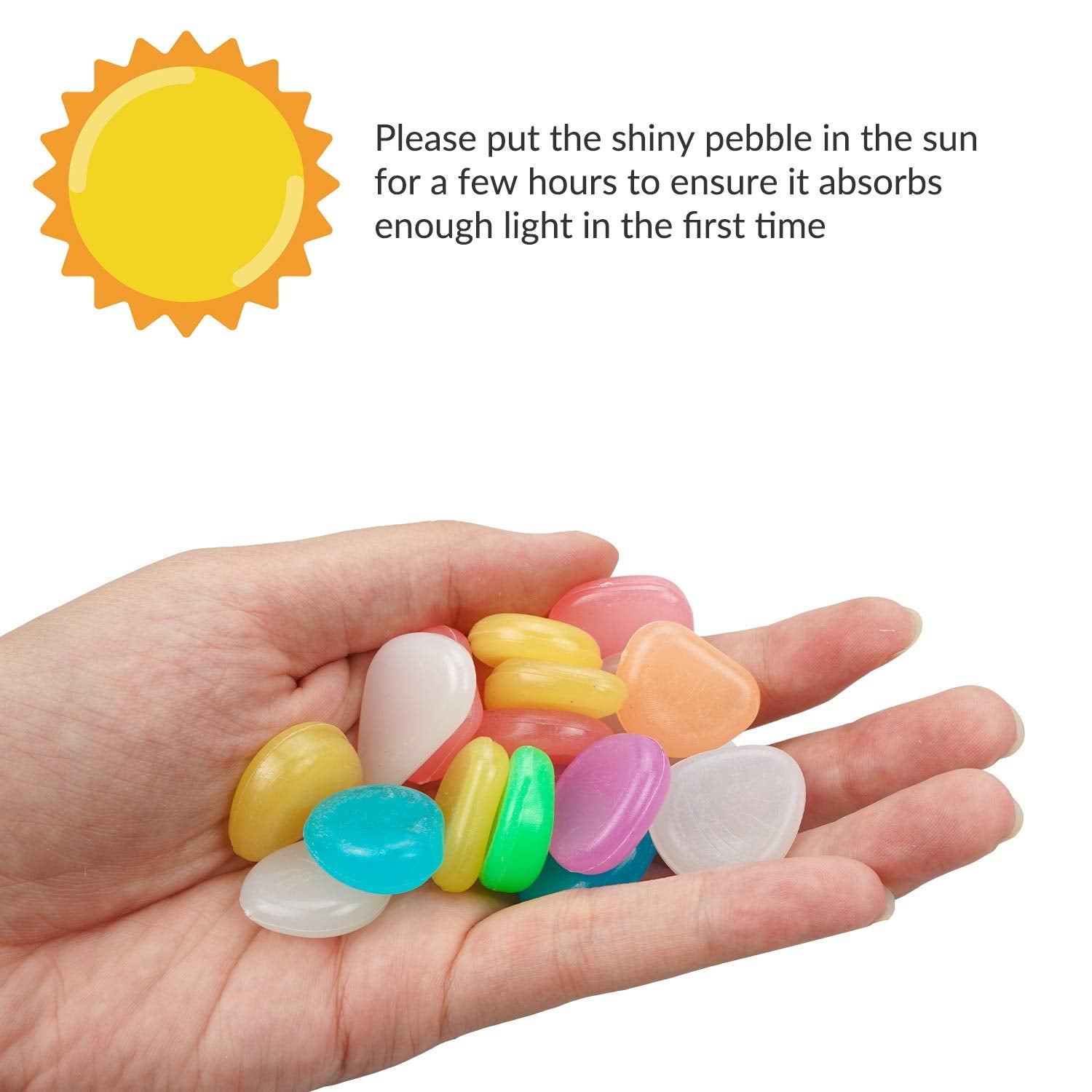 ✨ Glow-in-the-Dark Garden Stones – Mixed Color Luminous Pebbles for Outdoor Decoration🌈