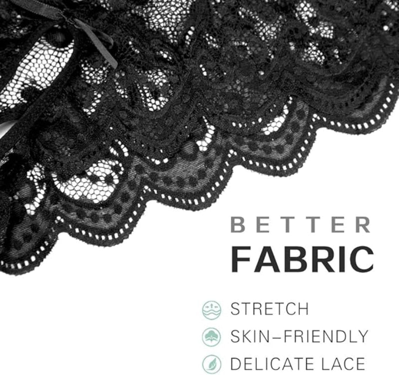 Sexy Lace Strappy Bodysuit for Women – Crotchless Teddy