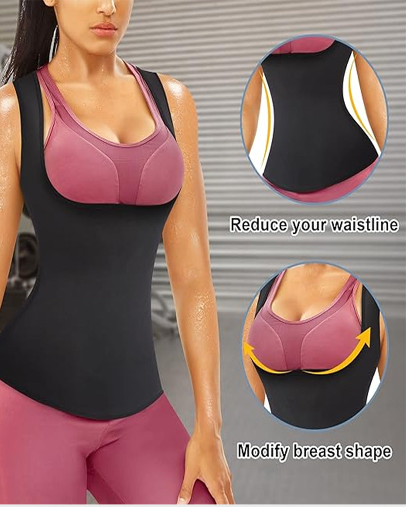 Shesways® Sweat Shaper Women's Premium Workout Tank Top Slimming Polymer Sauna Vest