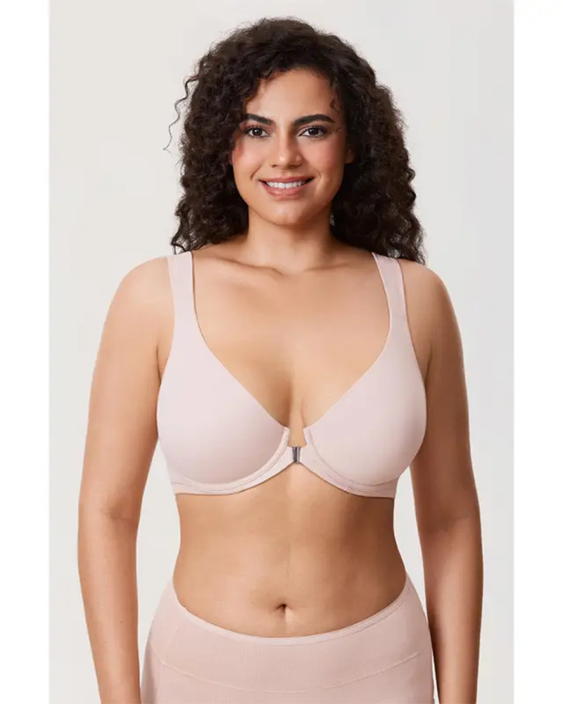 Women's Front Closure Posture Support Underwire Seamless Bra