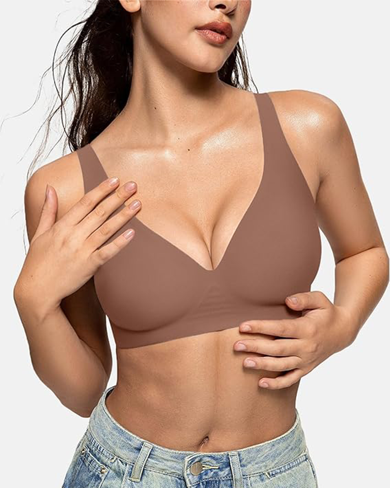 Deep V Wireless Push-Up Bra