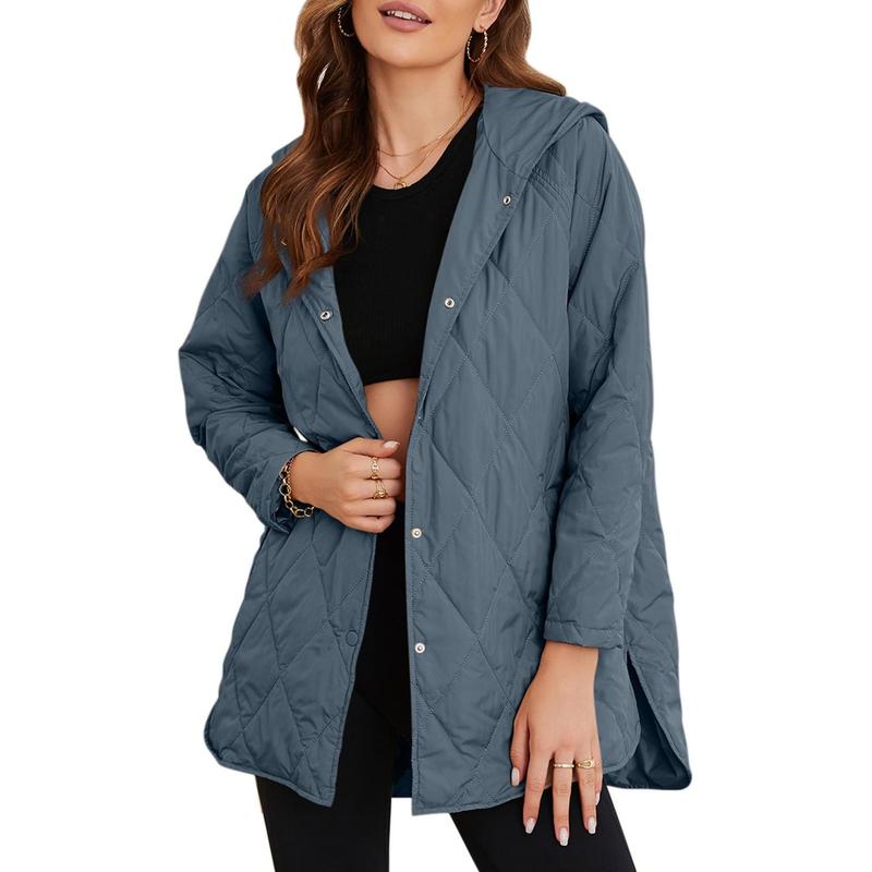 Women’s Quilted Puffer Jacket – Lightweight Hooded Oversized Coat for Fall & Winter