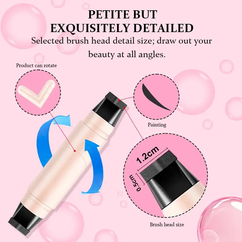Rotating Dual-Head Eyeliner Pen – Wing Stamp, Quick-Dry, Long-Lasting & Smudge-Proof for Perfect Cat Eyes