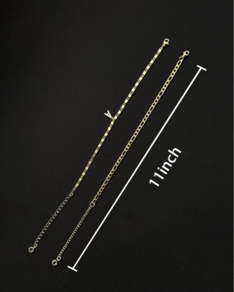 Initial Anklet Set for Women, Layered A–Z Anklets