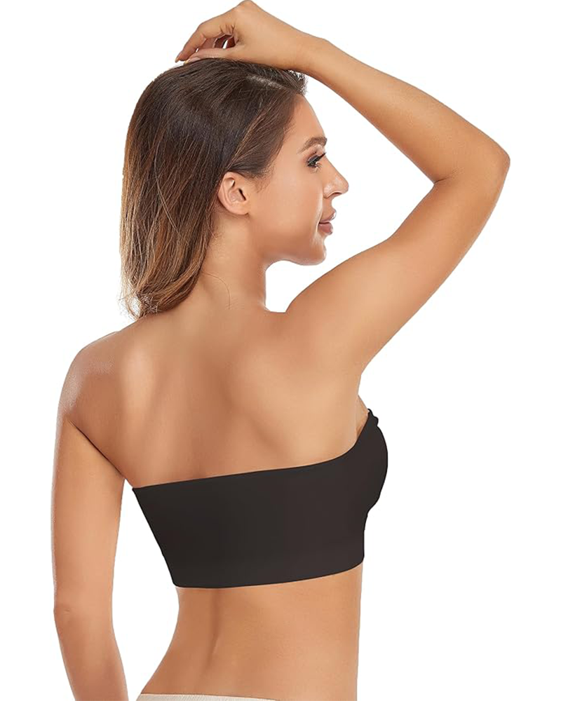Strapless Non-Slip Bandeau Bra – Wireless, Padded, with Removable Straps
