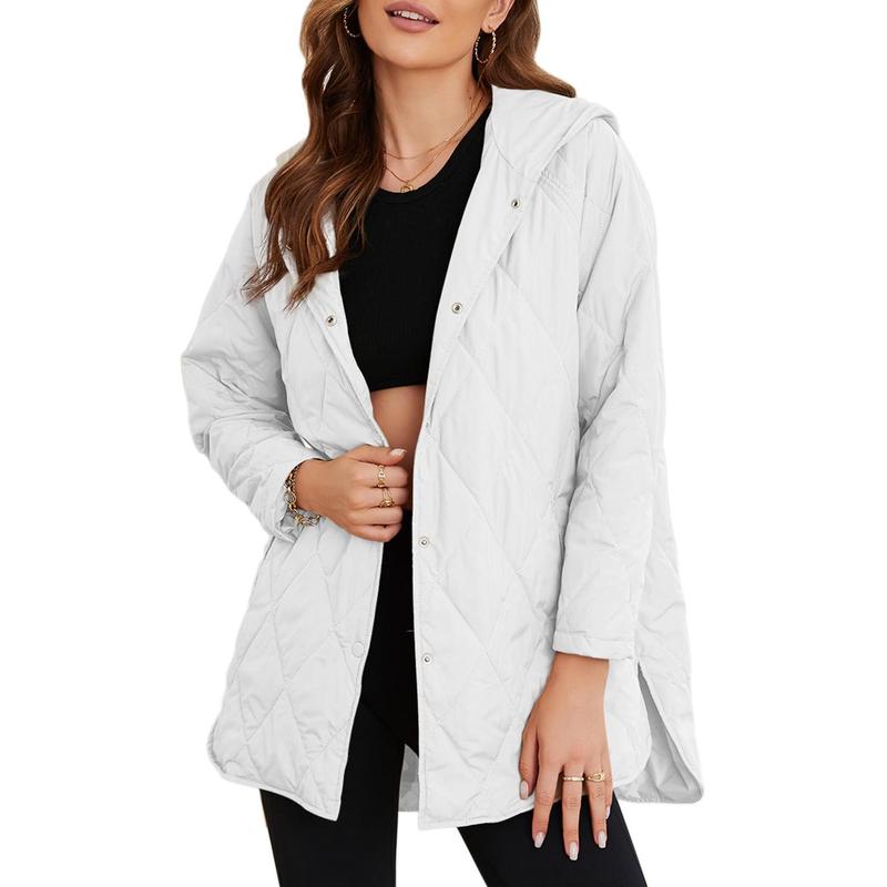 Women’s Quilted Puffer Jacket – Lightweight Hooded Oversized Coat for Fall & Winter