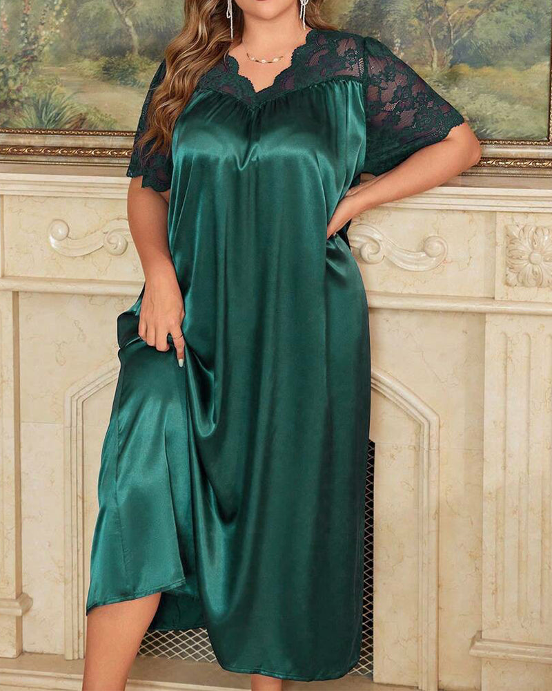 Plus Size Soft Ice Silk Sleepwear
