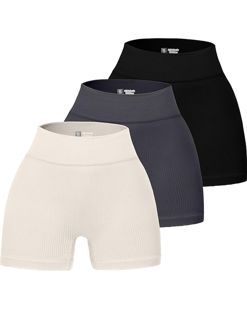 Seamless Ribbed High Waist Workout Shortss