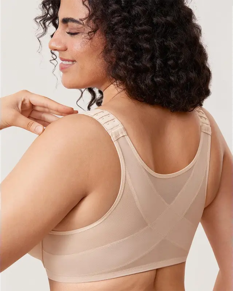 Women's Front Closure Posture Support Underwire Seamless Bra