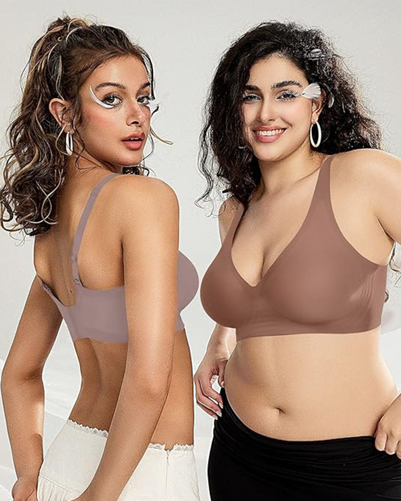 Deep V Wireless Push-Up Bra