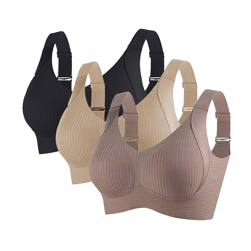 Wireless Ribbed Bralette – Seamless, Breathable Comfort (2–4 Pack)