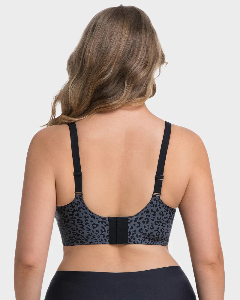 Leopard Deep V Wireless Push-Up Bra
