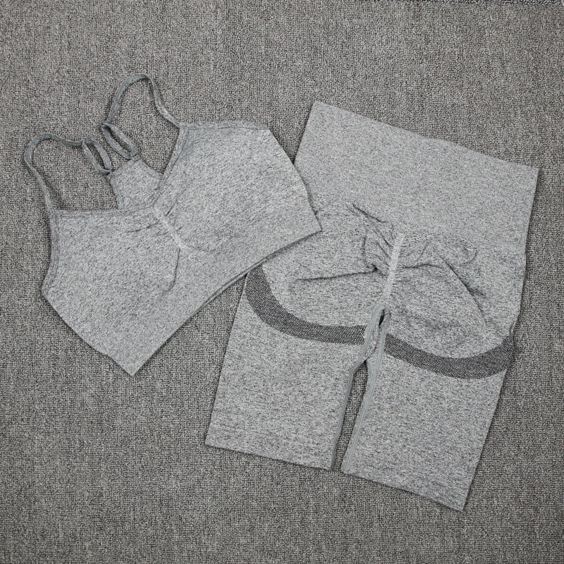 High Waist Push Up Fitness Bra & Shorts