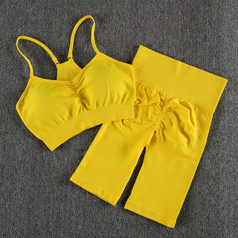 High Waist Push Up Fitness Bra & Shorts