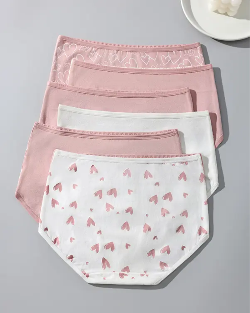 Women’s Cotton High-Waist Panties – Soft Breathable Briefs with Stretchy Waistband & Double-Layer Crotch (6 Pack)