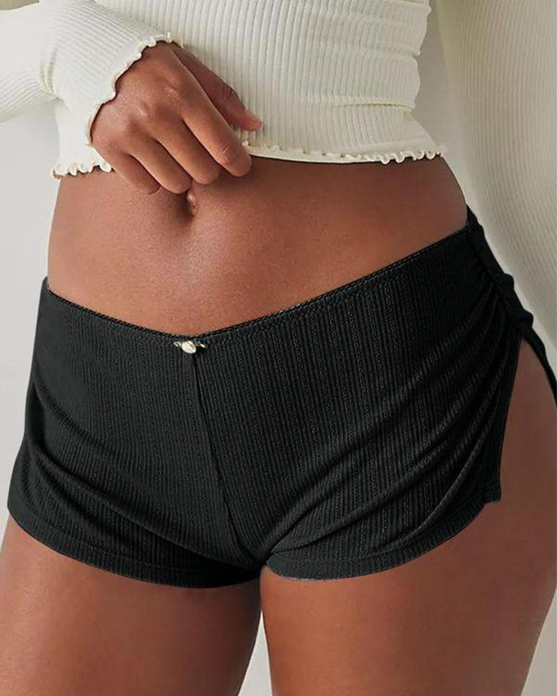 Y2K Side Slit Micro Shorts for Women – Slim Fit Pajama Bottoms