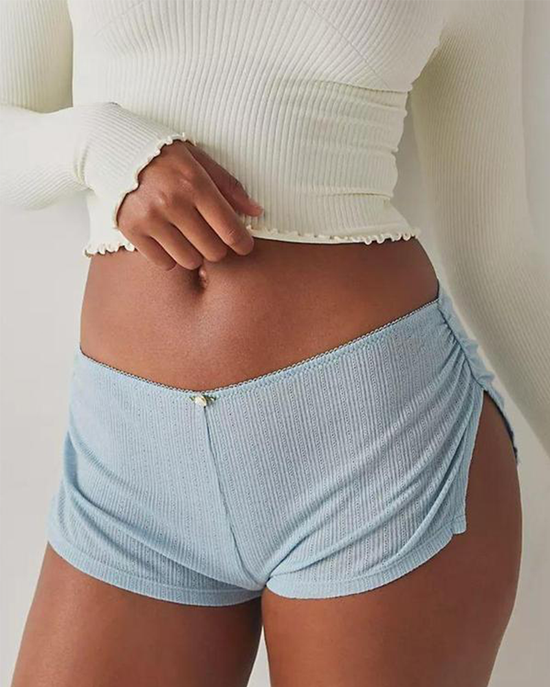 Y2K Side Slit Micro Shorts for Women – Slim Fit Pajama Bottoms