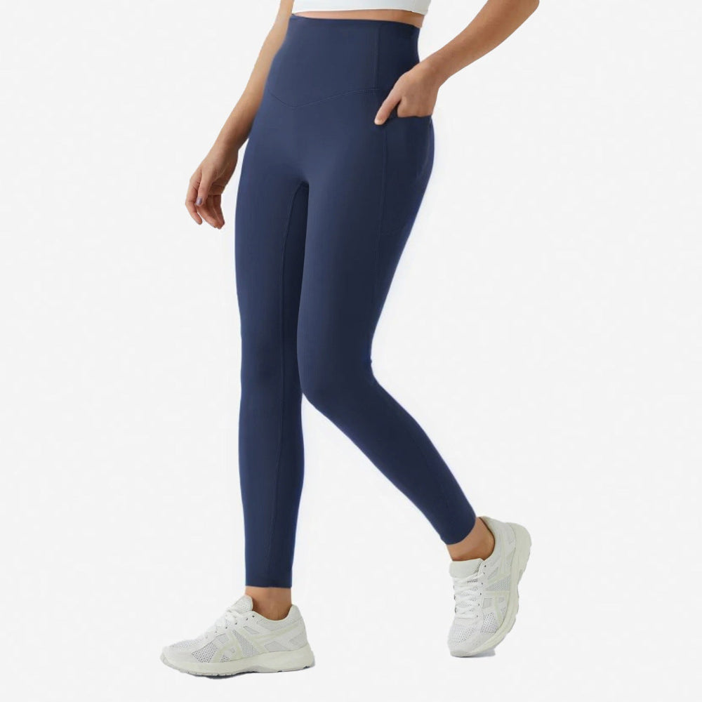 High Waisted Tummy Control Leggings with Side Pockets – 4-Way Stretch.