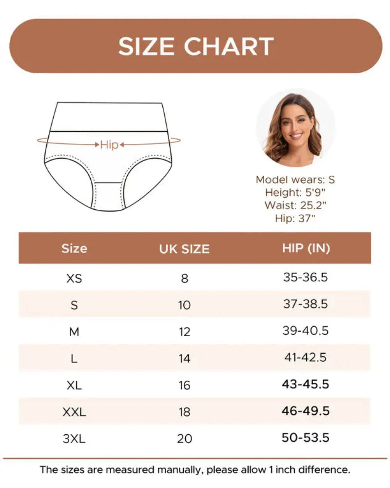 Women’s High Waisted Cotton Panties 5-Pack – Soft, Breathable Full Coverage Briefs
