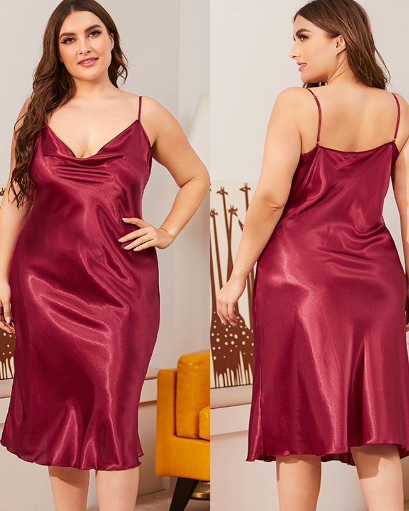 Plus Size Satin Nightdress – Elegant & Comfortable Nightwear