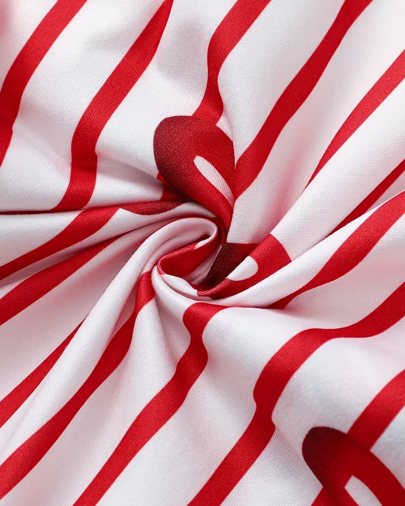 Cozy Striped Pajama Set – Long Sleeve Top with Cute Bow Print