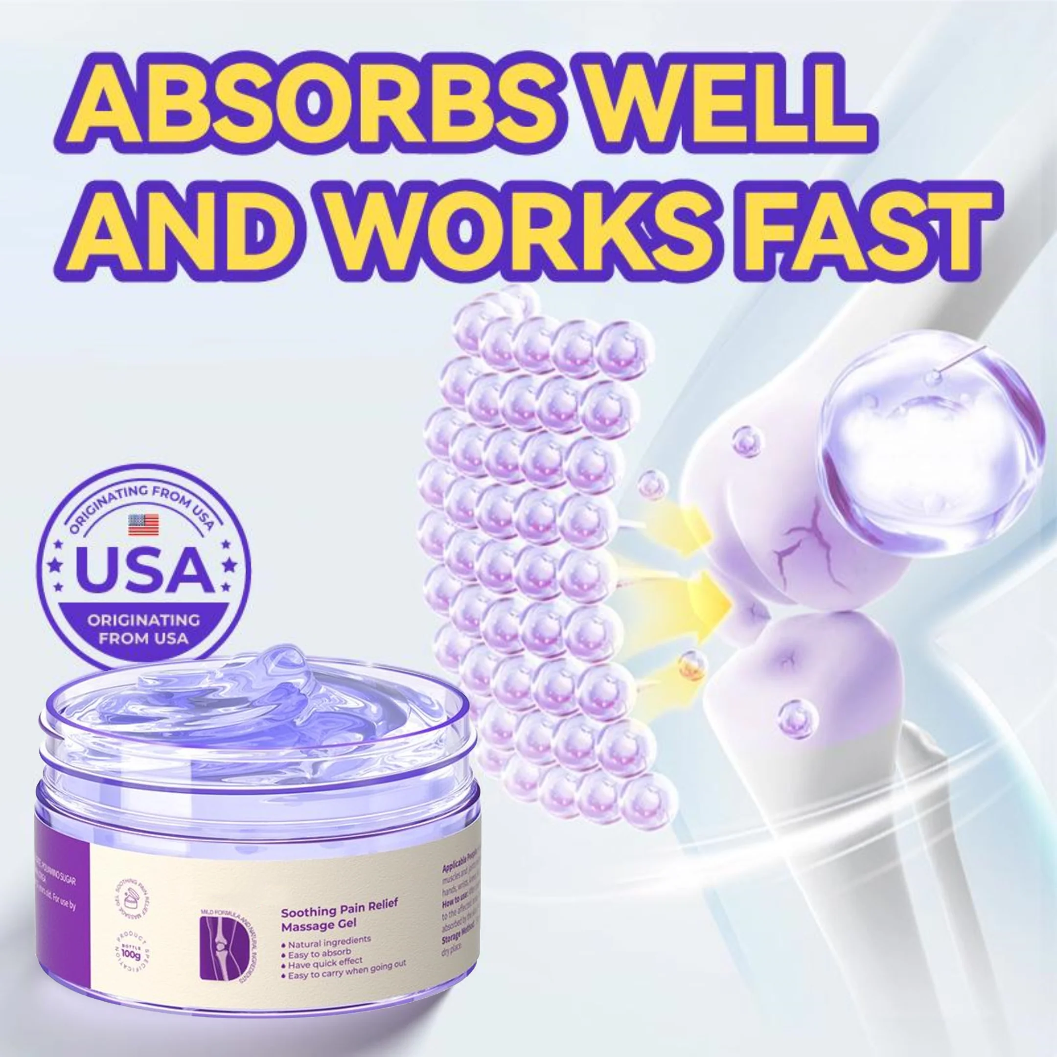 🔥AOA-Approved Pain Relief Gel – With Turmeric & Emu Oil for Arthritis & Joint Support